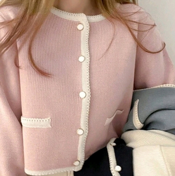 Sweaters - Women Colorblock Round Neck Body-Con Cardigan, Autumn,Long Sleeve Tops
